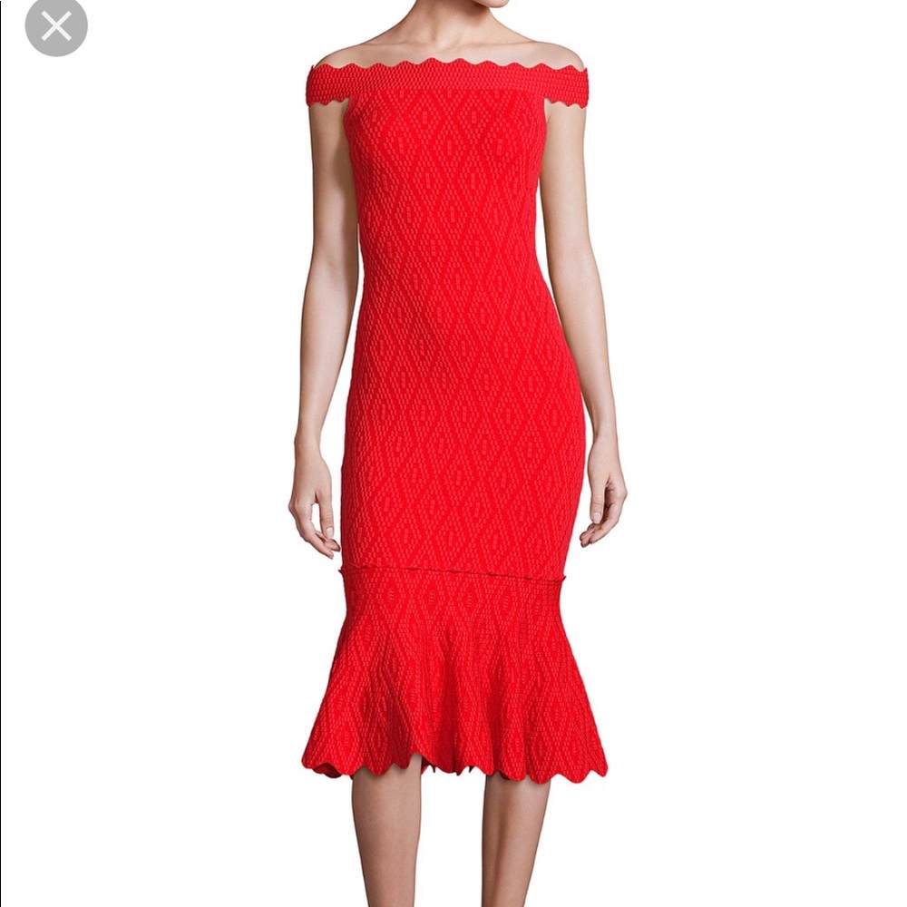 Jonathan Simkhai Diamond Texture Trumpet KnitDress